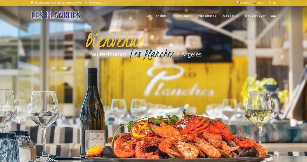 Création site web Argelès - Restaurant Les Planches