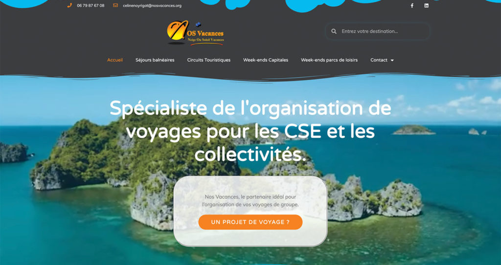 Création site web Nos Vacances