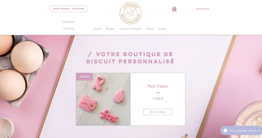 Création site ecommerce La Fée Biscuit
