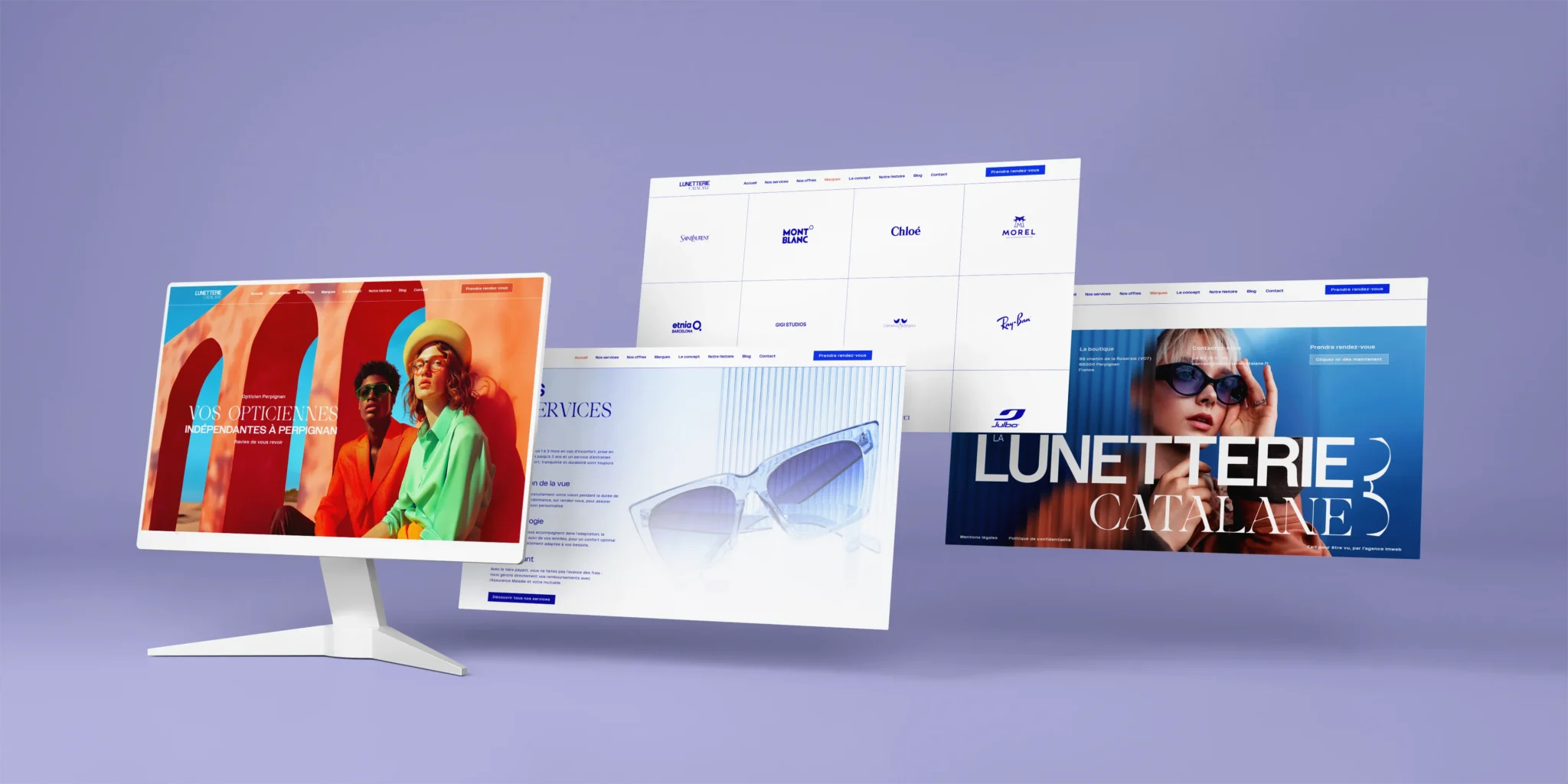 Différentes pages et section de la lunetterie catalane