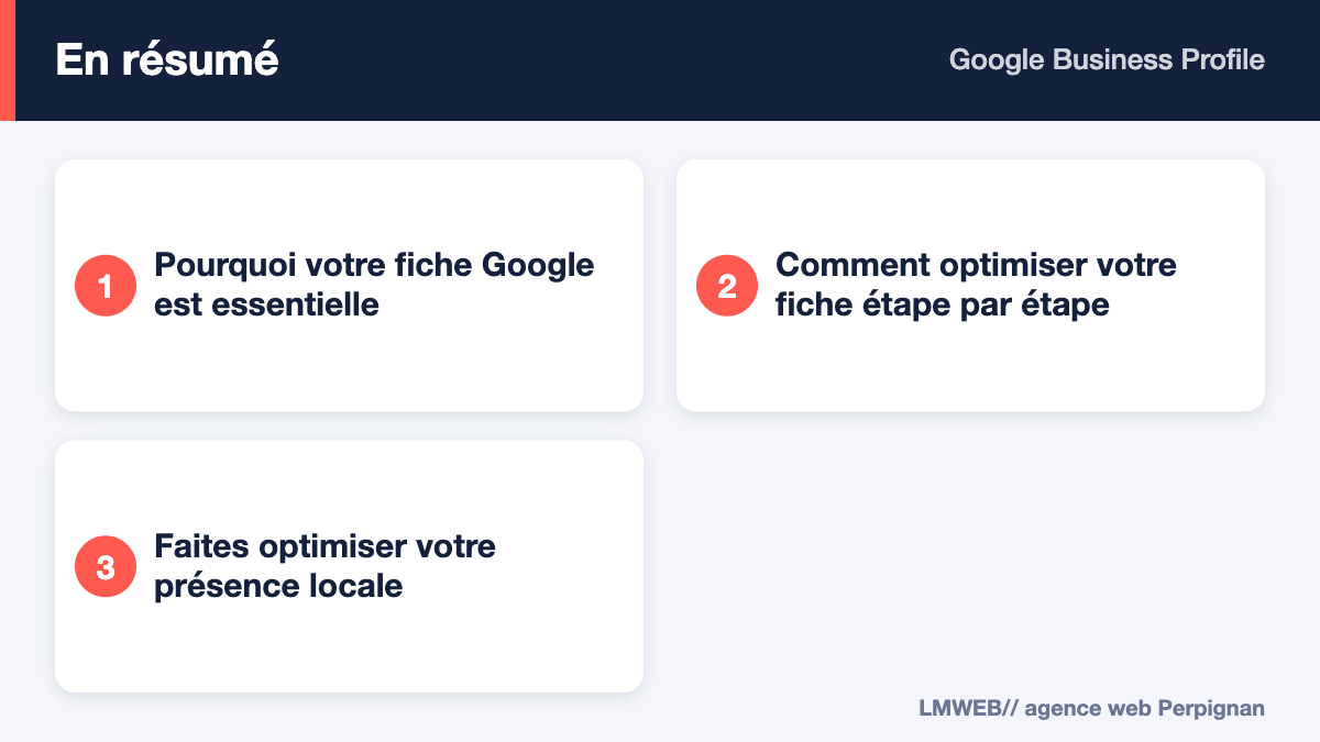 Infographie : points clés de « Google Business Profile »