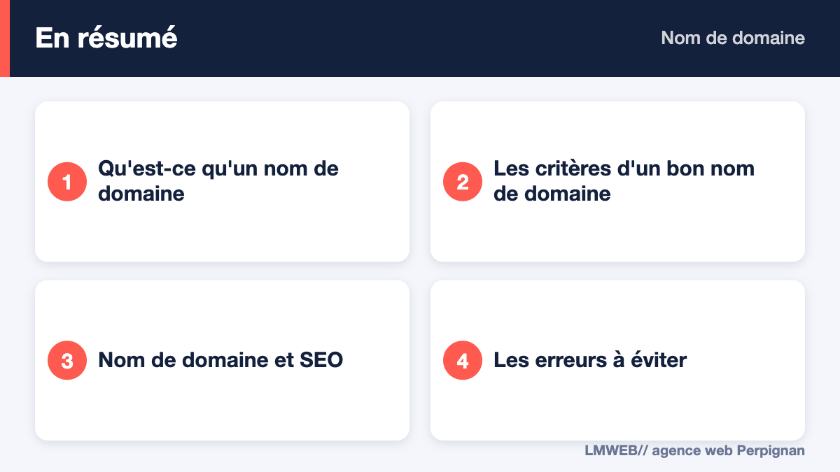 Infographie : points clés de « Nom de domaine »