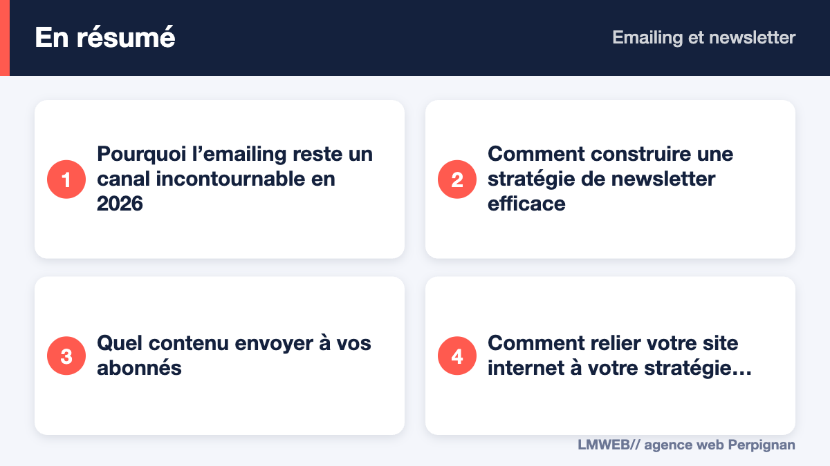 Infographie : points clés de « Emailing et newsletter »