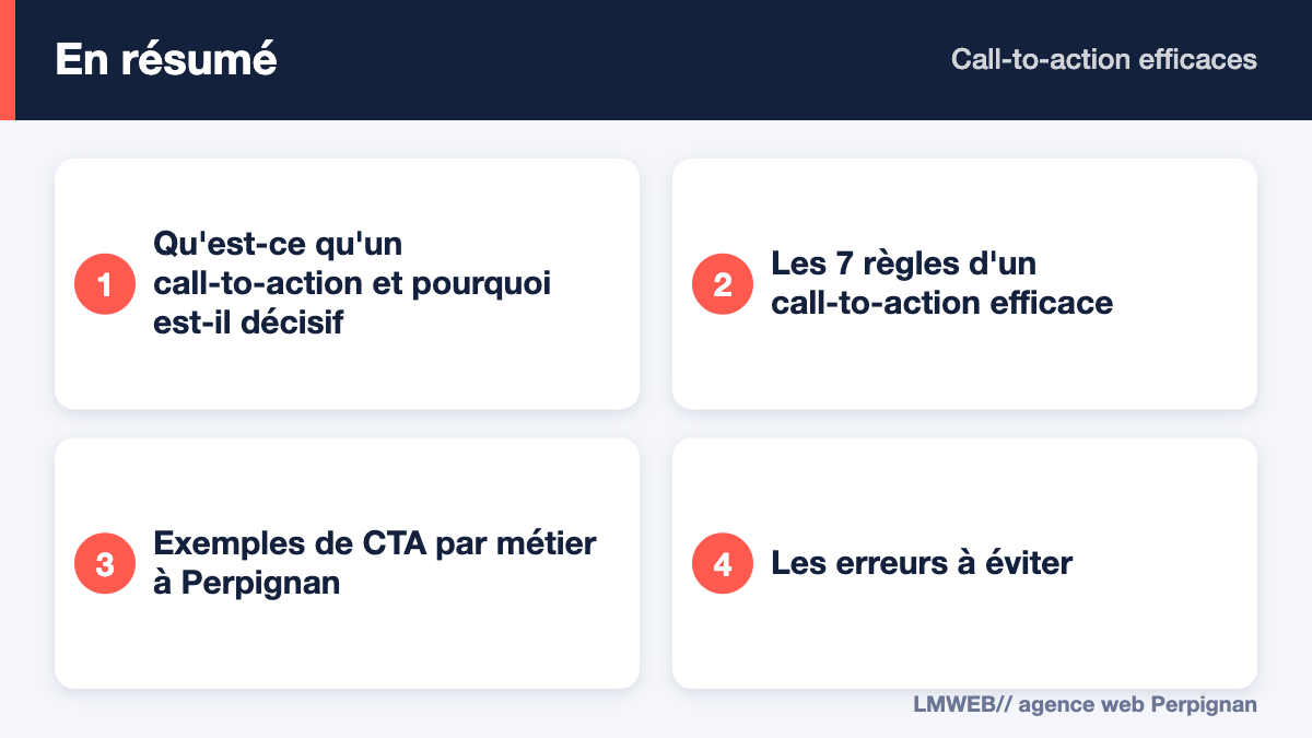 Infographie : points clés de « Call-to-action efficaces »